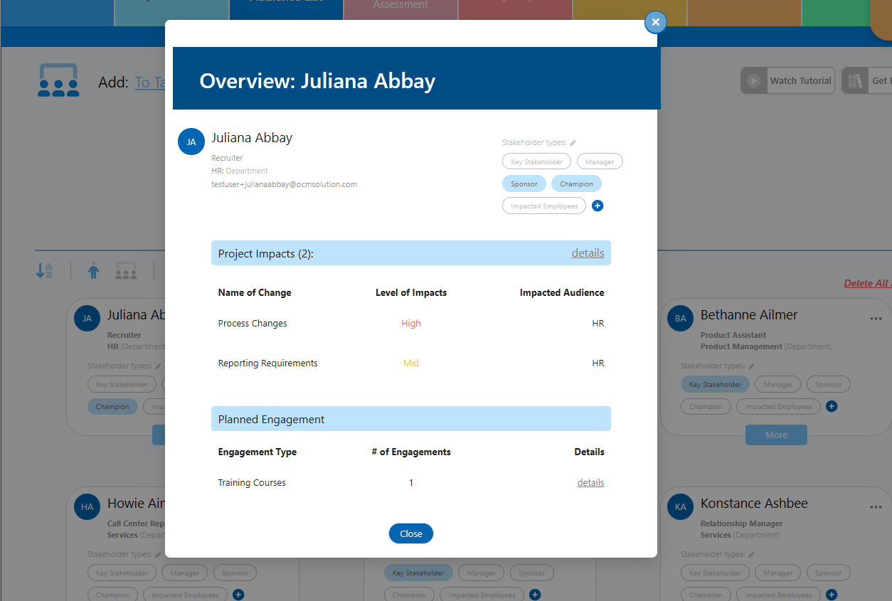 See Individual Impacts in OCMS Portal's Target Audience