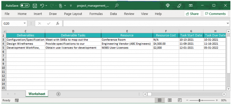 Free Excel Resource Planner Template For Single Or Multiple Projects 